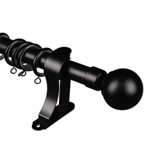 TFI007 Matte Black Curtain Rod Set