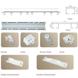 TTD001 Riel de cortina doble y accesorios